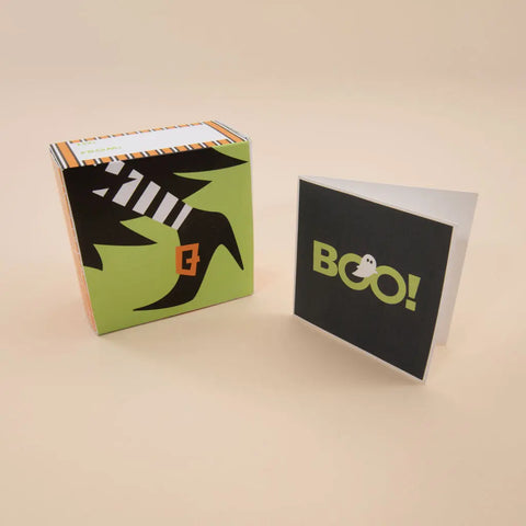 Playful Halloween Themed Educational Wooden Blocks Set for Kids – 1.75 Inch Cubes – Boo!, Witch's Shoe | Made in USA Uncle Goose  Decor