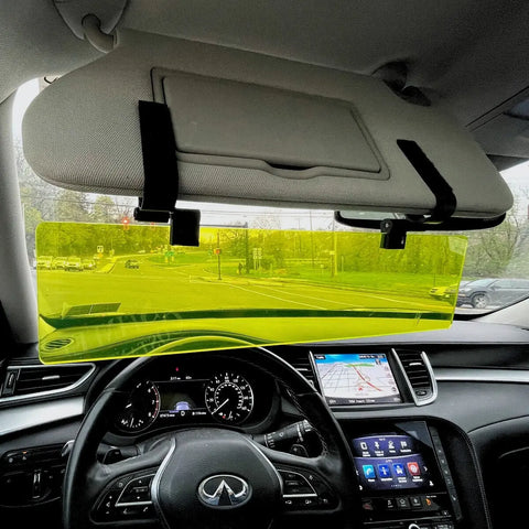 Polarized Yellow Visor Extender – Night Driving Glare Reducer | Made in USA Glare Guard