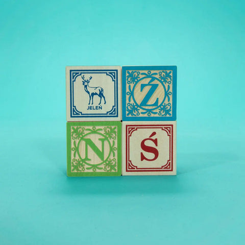 Polish Language Educational Blocks for Kids, 1.75-Inch Wooden Cubes – Uncle Goose Toy Set | Made in USA Uncle Goose  Languages