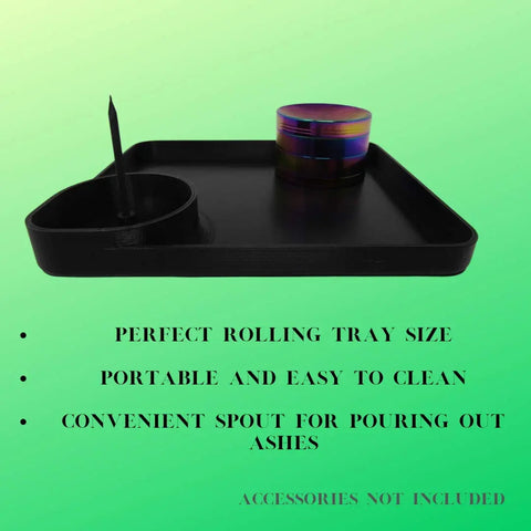 Portable Ashtray and Rolling Tray Combo with Removable Cleaner | Made in USA Chatelet Manufacturing 