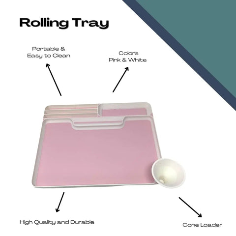 Portable Pink Rolling Tray And Cone Loader Combo – Made In USA Chatelet Manufacturing 
