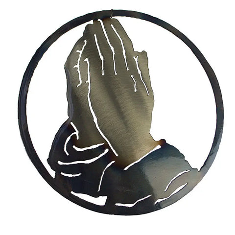 Praying Hands Metal Wall Art – Religious Home Decor – Durable Powder Coated | Made in USA Knights Home Decor  item
