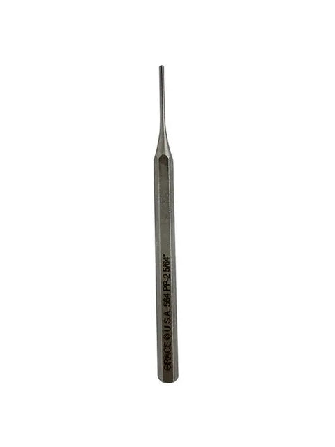 The Grace USA PS-7 Individual Punch features a narrow tip and cylindrical handle, labeled with specs on the side—crafted from quality steel and perfect for hardware tasks. Shown isolated on a white background.