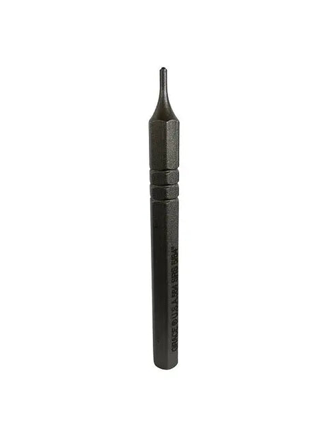 The Grace USA SRS-7 Individual Punch features a pointed tip, hexagonal body, and textured grip for precise metal marking before drilling. Made in the USA, the punch is shown upright against a white background.