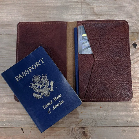Premium Bison Leather Passport Wallet 5 Inch – Slim Travel Organizer with Card Slots | Made in Maine USA Rogue Industries  Passport Case
