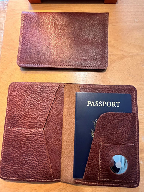 Premium Bison Leather Passport Wallet 5 Inch – Slim Travel Organizer with Card Slots | Made in Maine USA Rogue Industries  Passport Case