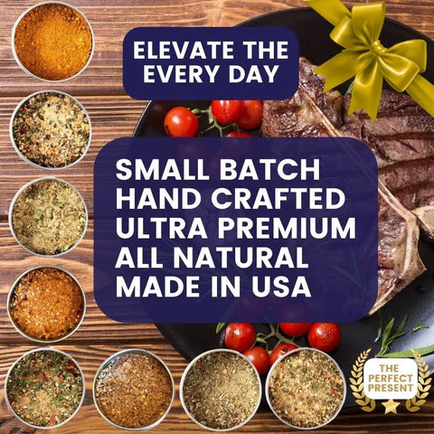 Premium Bougie BBQ Seasoning Set – 8 Artisanal XL Tins with Global Flavors | Made in USA Handcrafted Spice Collection Gustus Vitae  Collections & Gift Sets