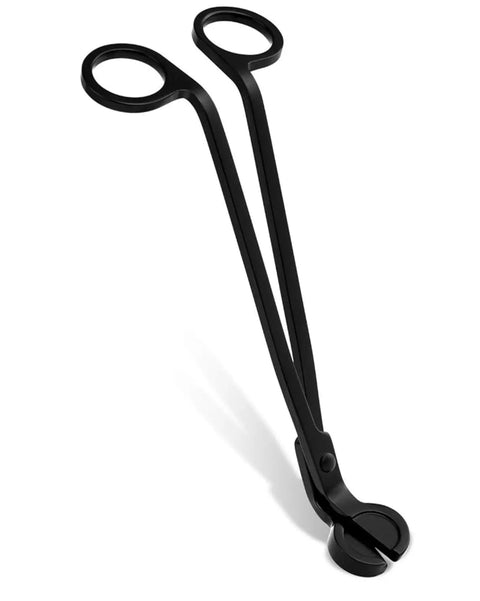The Shanti + Tula Premium Candle Wick Trimmer, handcrafted in the USA, features angled blades and scissor-like handles for precise wick trimming to improve burn quality and fragrance throw in your candle care routine.