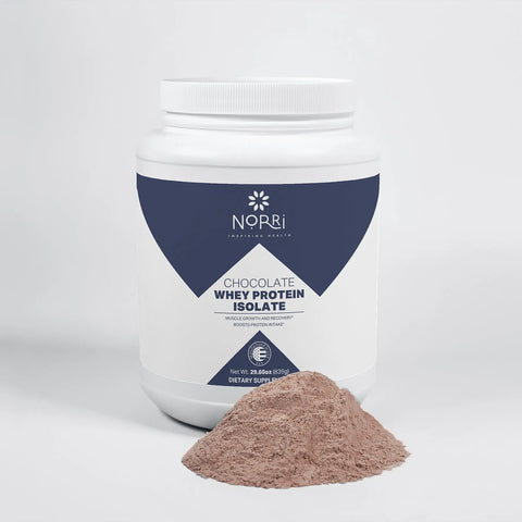 Premium Chocolate Whey Protein Isolate Powder – 839g – Norri | Made in USA Norri Nutrition  Proteins & Blends