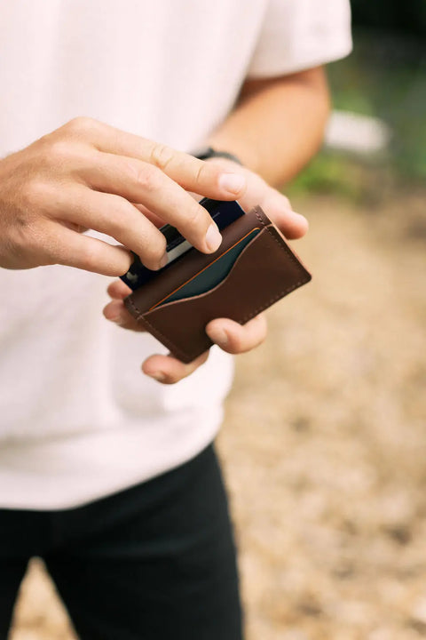 Premium Full-Grain Leather Card Case Wallet – Slim Bifold Design | Handmade in USA Urban Southern  Wallets