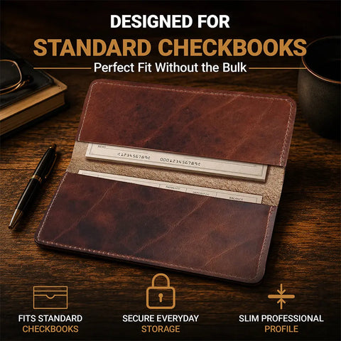 Premium Full Grain Leather Checkbook Cover – Handcrafted in Maine | Made in USA Rogue Industries 