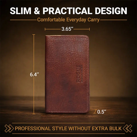 Premium Full Grain Leather Checkbook Cover – Handcrafted in Maine | Made in USA Rogue Industries 