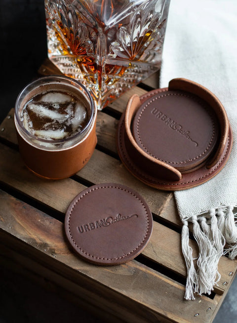 Premium Full-Grain Leather Coaster – Handcrafted Urban Southern | Made in USA Urban Southern  Accessories