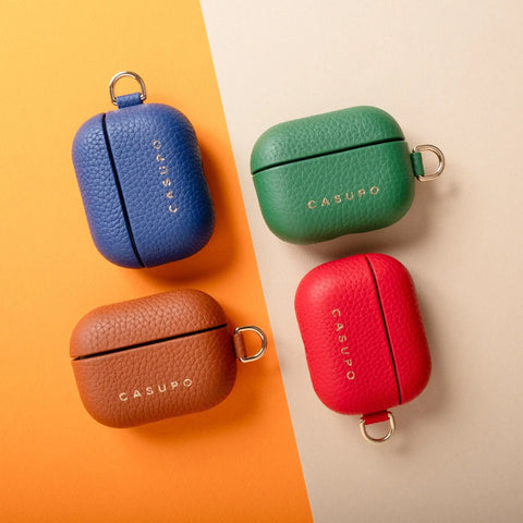Premium Leather AirPods Case 2.75 Inch Red – Slim Fit | Made in USA CASUPO  Small Leather Goods