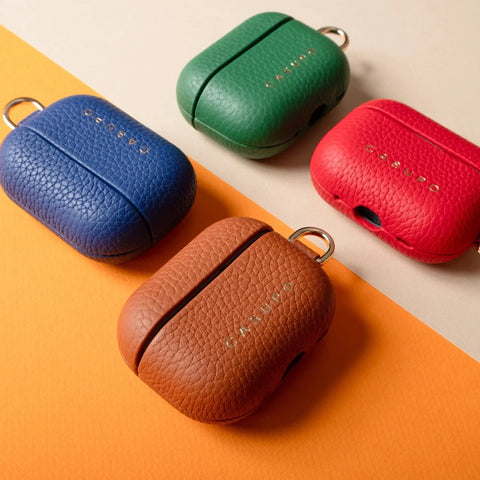 Premium Leather AirPods Case 2.75 Inch Red – Slim Fit | Made in USA CASUPO  Small Leather Goods