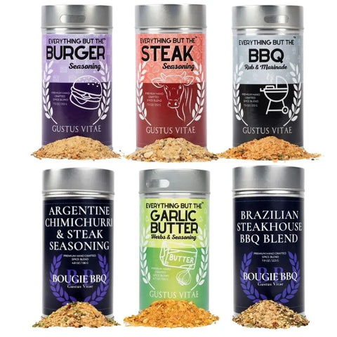 Premium Steak and Beef Seasoning Set – 6 XL Tins Handcrafted for Bold Flavor | Made in USA Gustus Vitae  Collections & Gift Sets