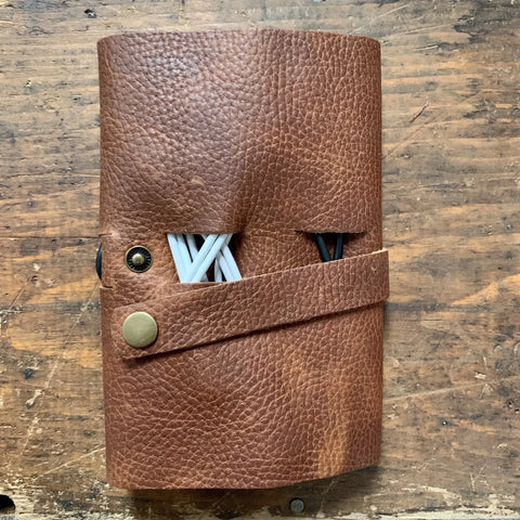 Premium Top-Grain Leather Tech Organizer – Compact Accessory Case | Made in USA Rogue Industries  Cord Roll Up
