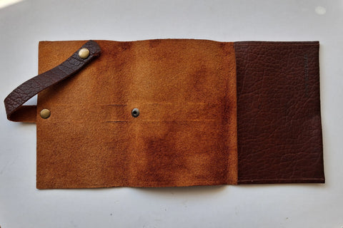 Premium Top-Grain Leather Tech Organizer – Compact Accessory Case | Made in USA Rogue Industries  Cord Roll Up