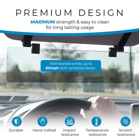 Gray Polarized Car Visor Extender 14 Inch – Anti Glare Sun Shield | Made in USA Glare Guard  item