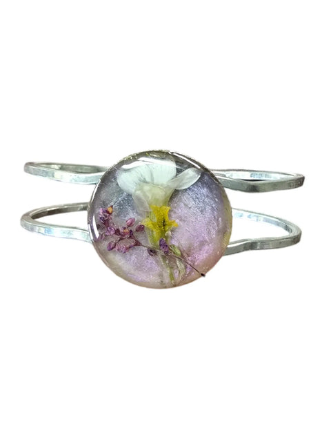Pressed Flower Resin Cuff Bracelet – Nature-Inspired Adjustable Accessory | Made in USA Craftsmanship Michelle Marie Boutique  Bracelets