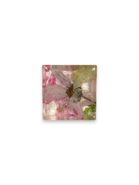 Pressed Flower Resin Magnet 2 Inch Square – Handcrafted Botanical Fridge Decor with Glitter Accents | Made in USA Michelle Marie Boutique  Magnet