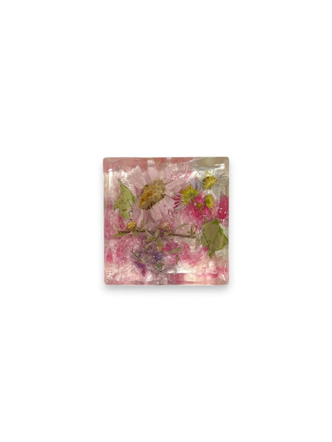 Pressed Flower Resin Magnet 2 Inch Square – Handcrafted Botanical Fridge Decor with Glitter Accents | Made in USA Michelle Marie Boutique  Magnet