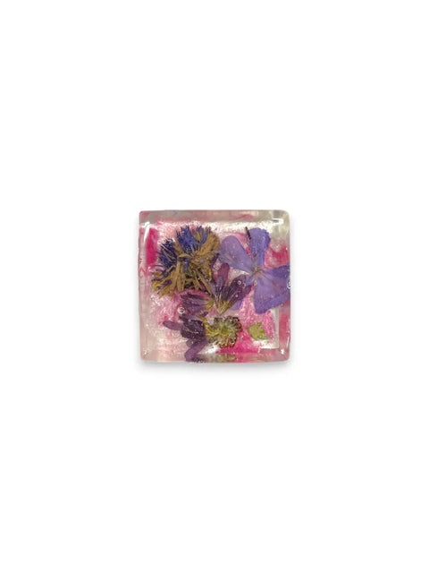 Pressed Flower Resin Magnet 2 Inch Square – Handcrafted Botanical Fridge Decor with Glitter Accents | Made in USA Michelle Marie Boutique  Magnet