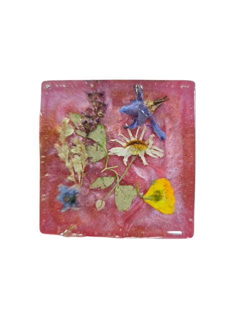 Pressed Flower Resin Magnet 2 Inch Square – Handcrafted Botanical Fridge Decor with Glitter Accents | Made in USA Michelle Marie Boutique  Magnet