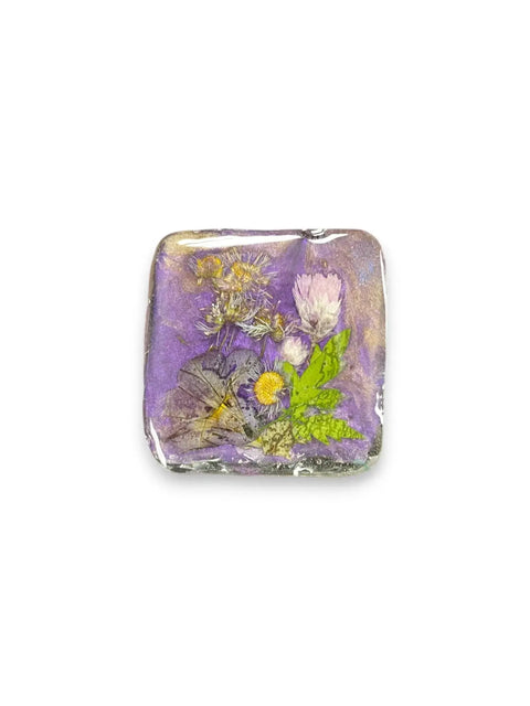 Pressed Flower Resin Magnet 2 Inch Square – Handcrafted Botanical Fridge Decor with Glitter Accents | Made in USA Michelle Marie Boutique  Magnet
