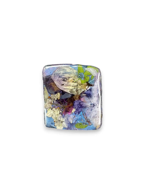 Pressed Flower Resin Magnet 2 Inch Square – Handcrafted Botanical Fridge Decor with Glitter Accents | Made in USA Michelle Marie Boutique  Magnet