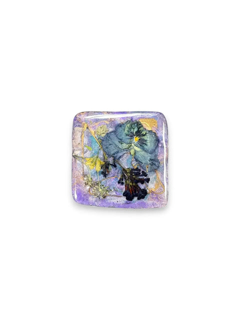 Pressed Flower Resin Magnet 2 Inch Square – Handcrafted Botanical Fridge Decor with Glitter Accents | Made in USA Michelle Marie Boutique  Magnet