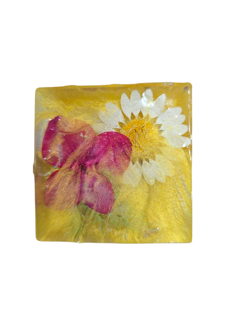 Pressed Flower Resin Magnet 2 Inch Square – Handcrafted Botanical Fridge Decor with Glitter Accents | Made in USA Michelle Marie Boutique  Magnet