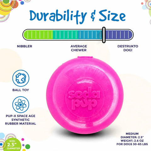 Princess Pack 2-Pack Dog Toy | Pink Glitter Ball + Unicorn Horn Chew Toy | USA Made SodaPup  Dog Toy Bundles