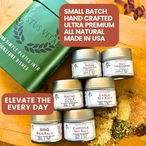 Pro Series BBQ & Grilling Sea Salts Gift Box | Gift Packaged Sea Salts Collection | Set of 6 Gustus Vitae  Collections & Gift Sets