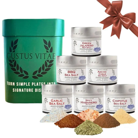 Pro Series BBQ & Grilling Sea Salts Gift Box | Gift Packaged Sea Salts Collection | Set of 6 Gustus Vitae  Collections & Gift Sets