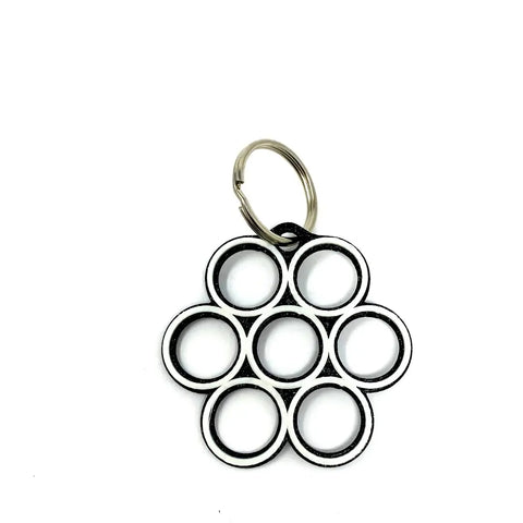 Psychedelic Geometric Decorative Keychain - Black & Glow in the Dark - Made in USA Chatelet Manufacturing   11.95 Default Title