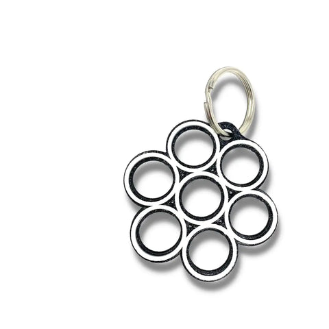 Psychedelic Geometric Decorative Keychain - Black & Glow in the Dark - Made in USA Chatelet Manufacturing 