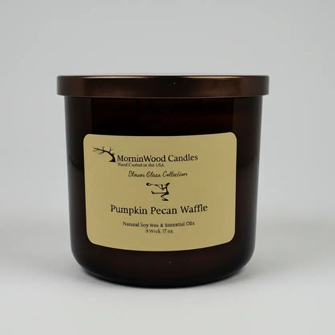 Pumpkin Pecan Waffle Soy Candle 17 Oz – 3 Wick Long-Lasting Burn – Hand-Poured Home Fragrance | Made in USA MorninWood Candles  3 Wick Candle