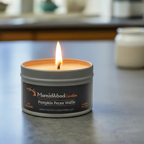 Pumpkin Pecan Waffle Soy Tin Candle 6.5oz – Handcrafted Autumn Scented Candle | Made in USA MorninWood Candles  Candles