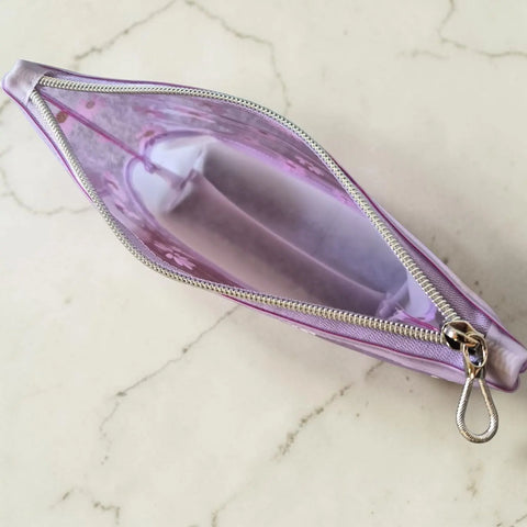 Purple Daisy Vinyl Cosmetic Bag Frances Farm & Craft LLC  Cosmetic bags