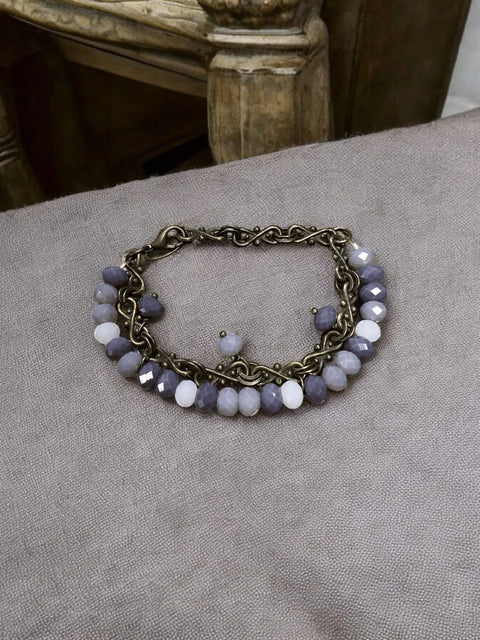 Purple Faceted Bead Dangle Bracelet – Gold Filigree Chain Design | Handcrafted Jewelry Made in USA Michelle Marie Boutique  Bracelets