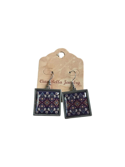 Purple Geometric Pattern Sterling Silver Necklace and Earrings Set – Lightweight Jewelry Gift | Made in USA Michelle Marie Boutique  Jewelry Set