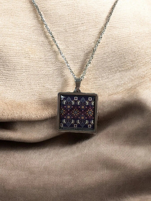 Purple Geometric Pattern Sterling Silver Necklace and Earrings Set – Lightweight Jewelry Gift | Made in USA Michelle Marie Boutique  Jewelry Set
