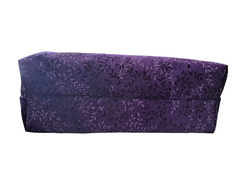 Purple Leaf Print Makeup Bag Set – Small to Large Cosmetic Pouches with Zipper – Handmade USA Cotton Travel Organizer Frances Farm & Craft  Cosmetic bags