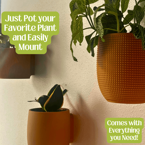 Quilted Wall Mount Planter With Hidden Drip Tray – Indoor Garden Decor | Made in USA Chatelet Manufacturing 