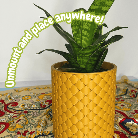 Quilted Wall Mount Planter With Hidden Drip Tray – Indoor Garden Decor | Made in USA Chatelet Manufacturing 