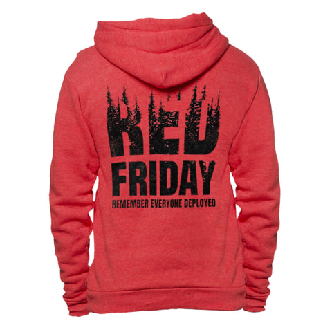 R.E.D Friday Veteran Tribute Hoodie – Soft Blend Pullover with Kangaroo Pocket | Made in USA Athletic Wear Fireside Pine  Hoodie