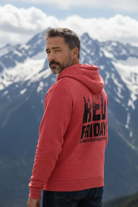 R.E.D Friday Veteran Tribute Hoodie – Soft Blend Pullover with Kangaroo Pocket | Made in USA Athletic Wear Fireside Pine  Hoodie