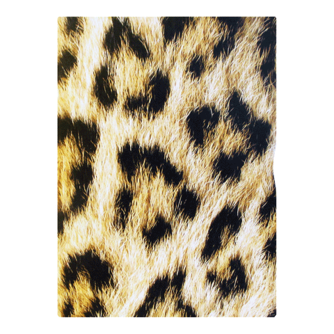 Close-up of Rogue Industries RFID Blocking Passport Sleeves with a detailed, realistic leopard print—golden-yellow fur and irregular black spots—designed with PassportGuard technology for advanced RFID protection.