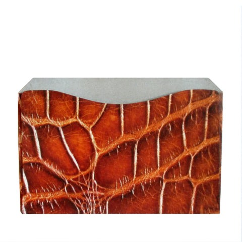 The Rogue Industries RFID Blocking Credit Card Sleeve - Alligator features a brown, crocodile-textured design, offering stylish identity theft protection against a plain white background.